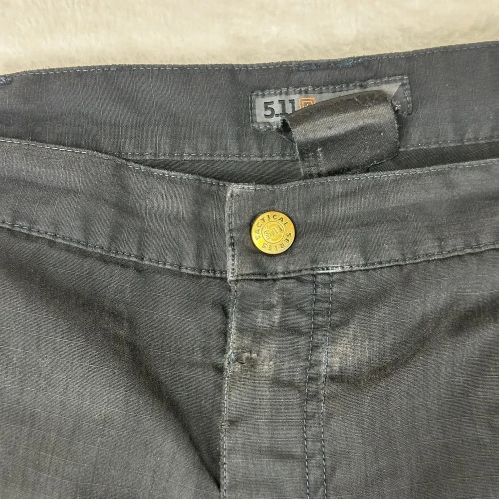 5.11 Tactical Cargo Pants Mens Relaxed 39x28 Black Utility Ripstop Workwear‎